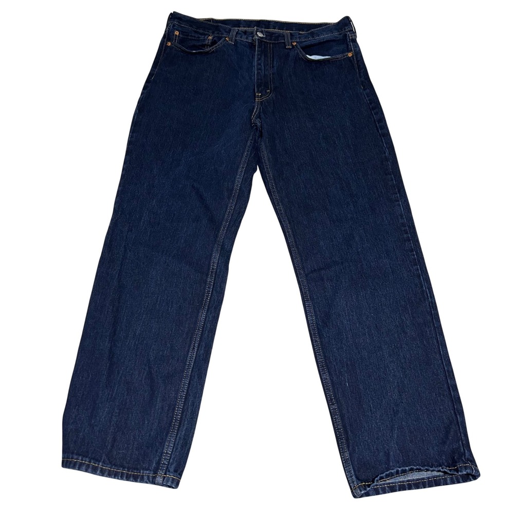 Levi 550 Relaxed Fit Jeans Mens 36 32 Blue Dark Wash Waterless Denim Y2K 04